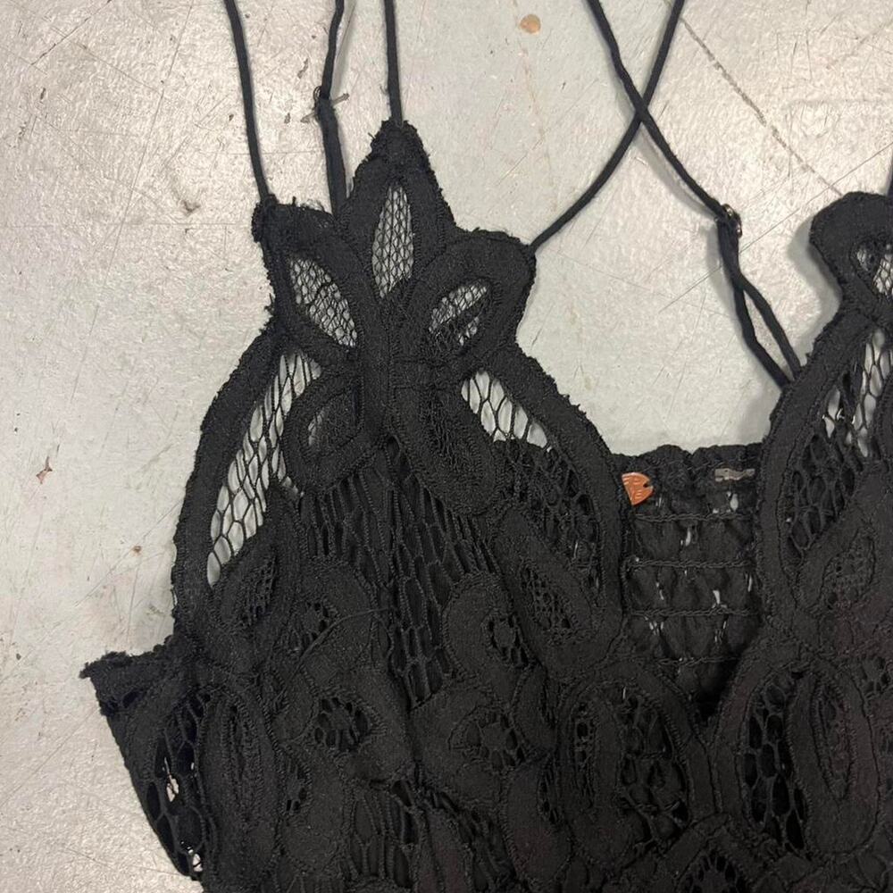 Free People Black Lace Crochet Mini Dress XS - Picture 2 of 6